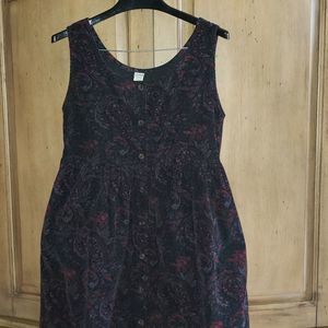 L.L. Bean Corduroy Button Down Tank Maxi Dress